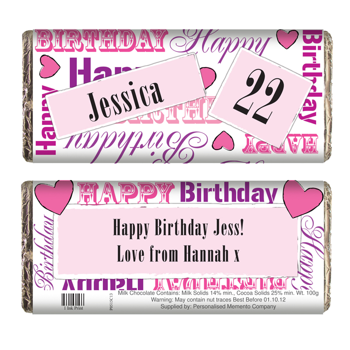 Pink Happy Birthday Bar